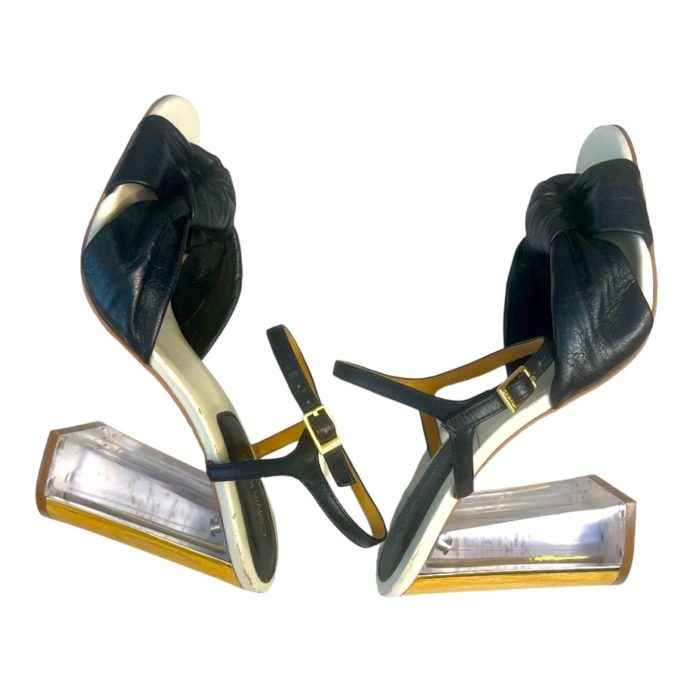 CALVIN KLEIN | Black Laureen Sandal Block Heel Size 9.5